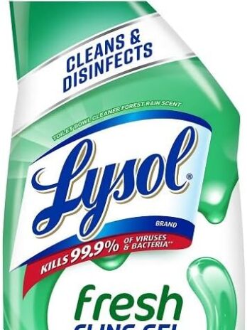 Lysol Toilet Bowl Cleaner Gel, For Cleaning and Disinfecting, Stain Removal, Forest Rain Scent, 24oz